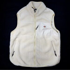 ⭐️ Dickies Workwear Ivory Cream White Sherpa Vest Mens Size L